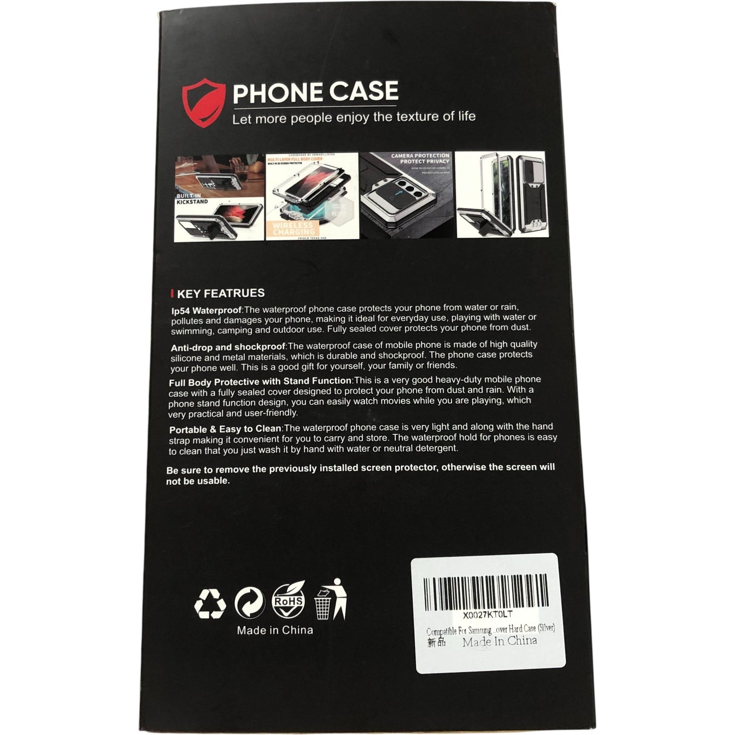 Protective Phone Case Compatible For Samsung S25 Waterproof Silver Hard Cover
