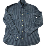 Navy Striped Casual Shirt Size Medium Men's Cotton Design