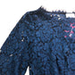 Lace Dress UK8 Women's Navy Floral Design Long Sleeve