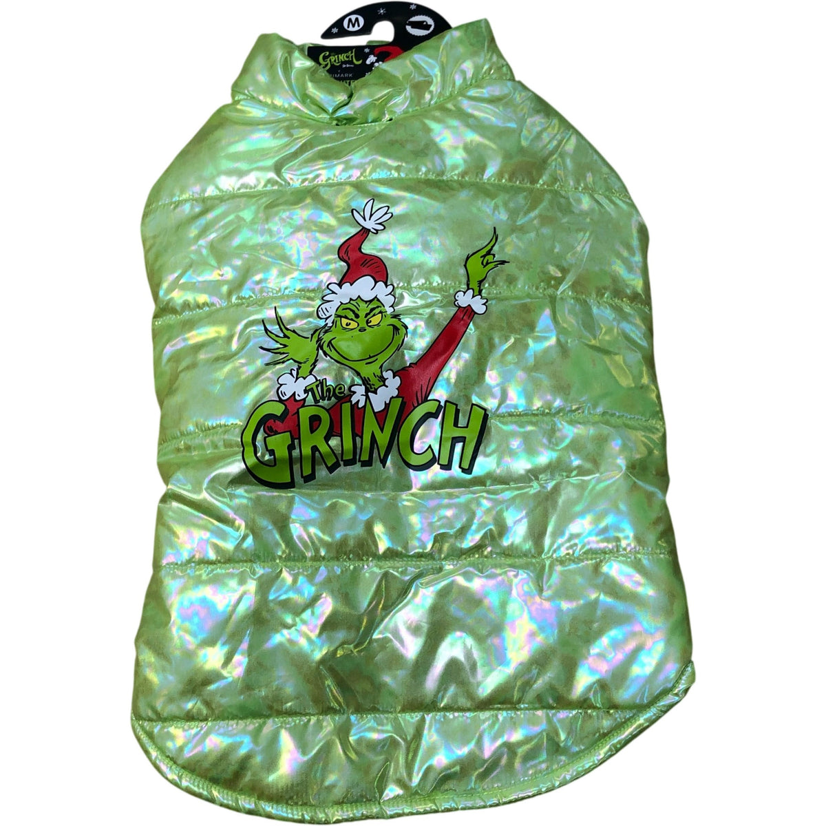 The Grinch Green Puffa Dog Coat Size M