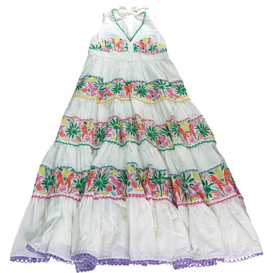 Branded Cotton Tie Maxi Dress - Size 14