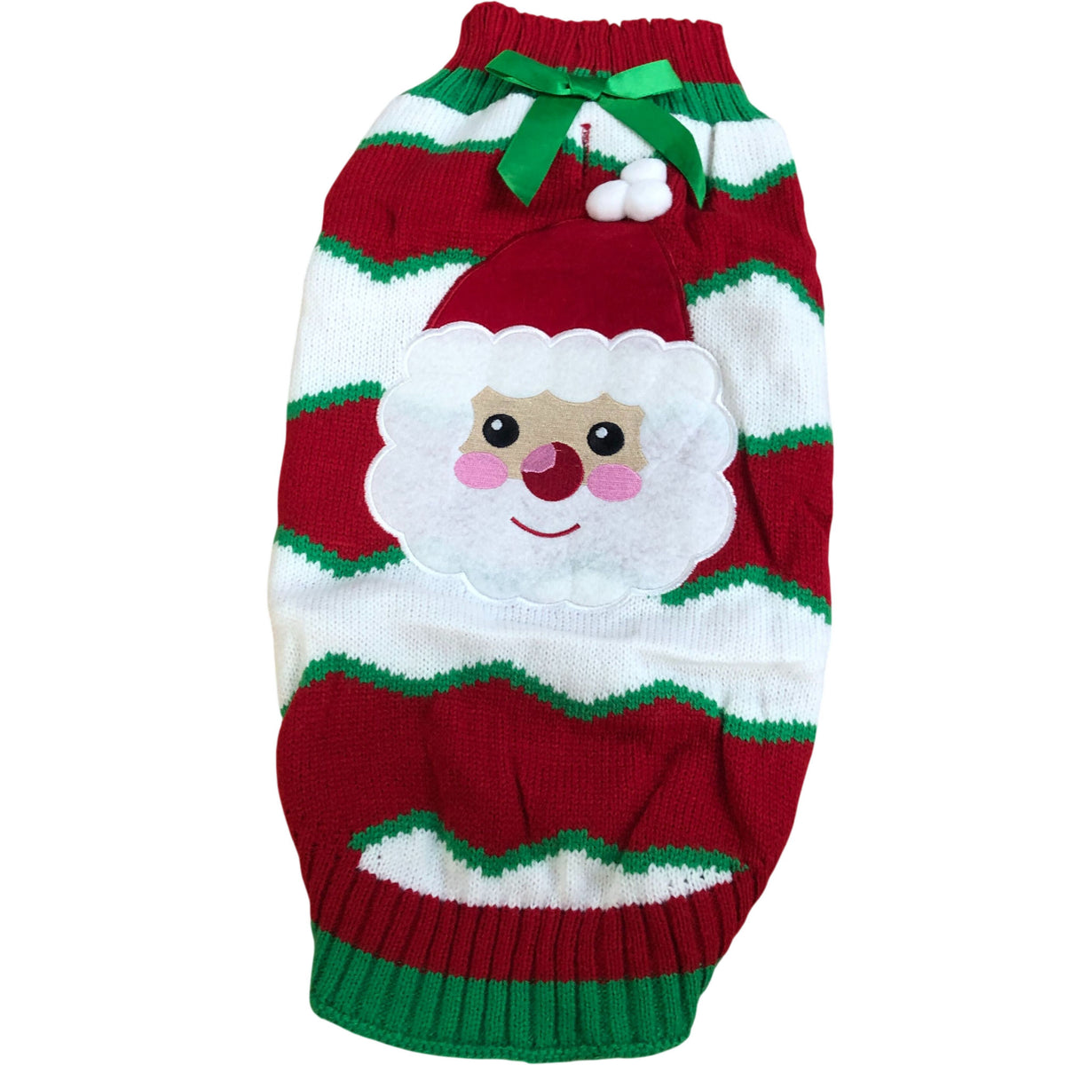 Christmas Dog Sweater Red White Green Santa Design 45cm Chest