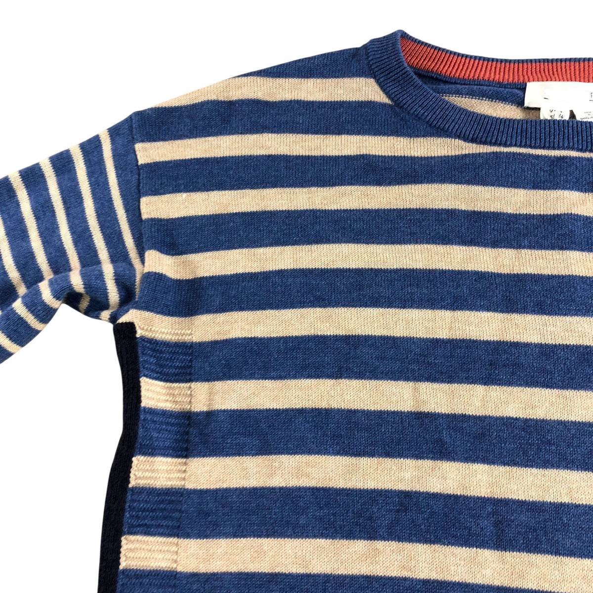 Olive Stripe Jumper UK8 Women's Wool Blend Blue