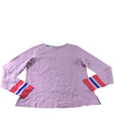 Boden Pink Long Sleeve Stripe Contrasting Cuff Top - Size 14