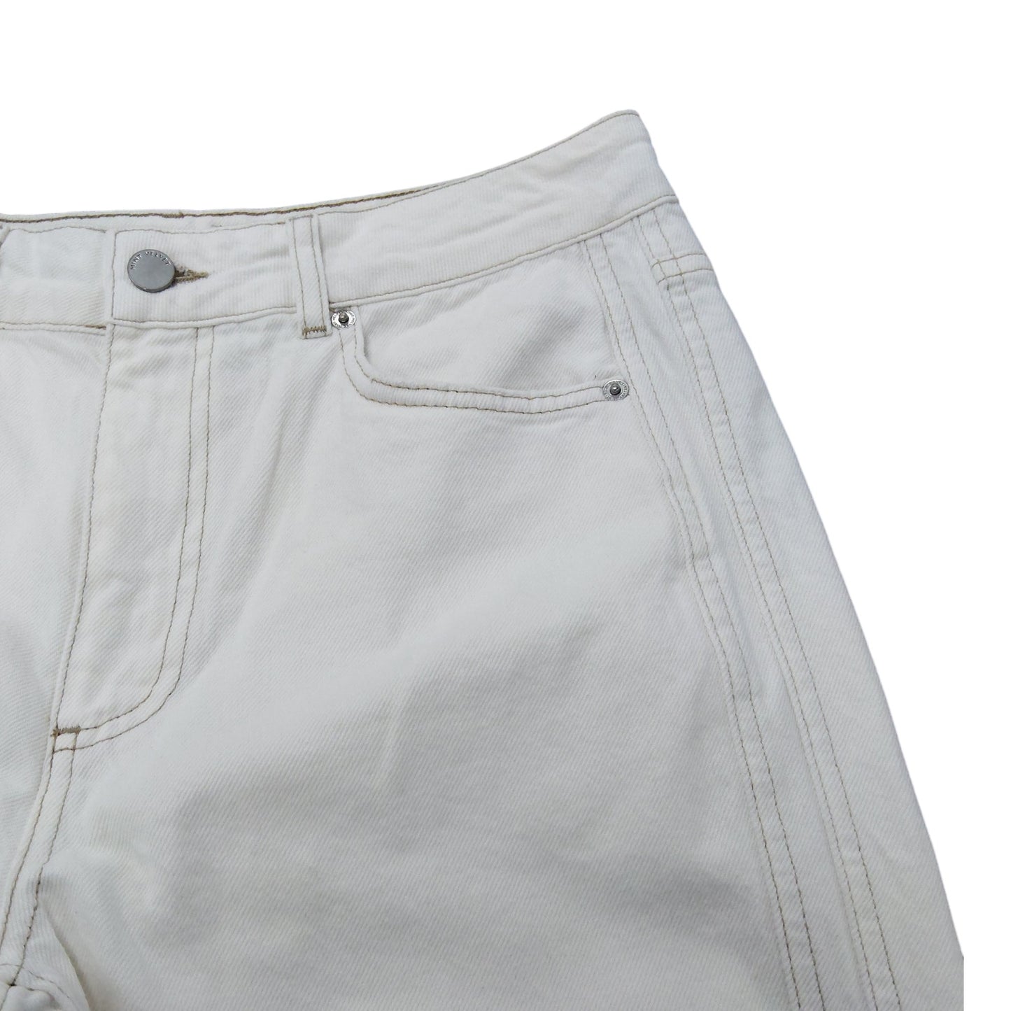 Premium White Denim Jeans UK12 Women's Casual Everyday Wear Cotton