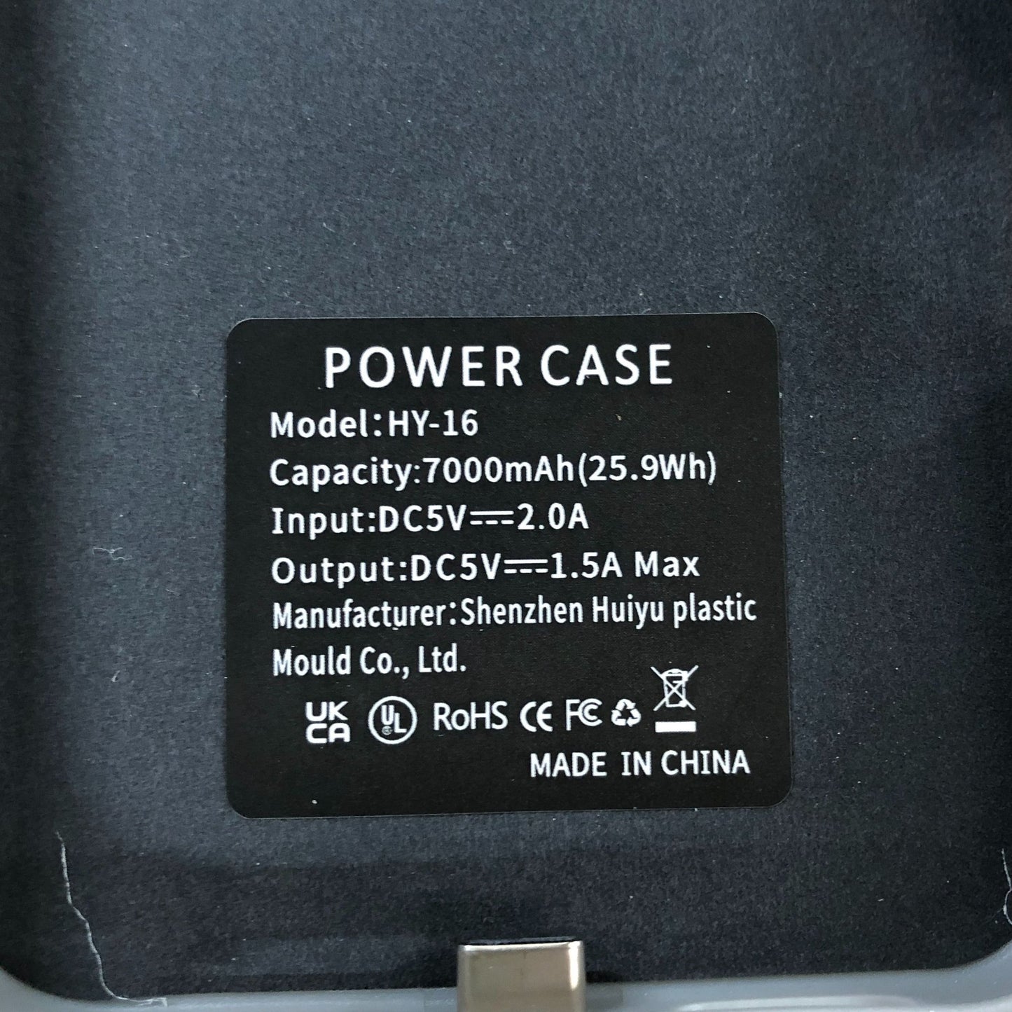Smart Battery Case for iPhone 16 Plus HY-16 Rechargeable Protective Cover