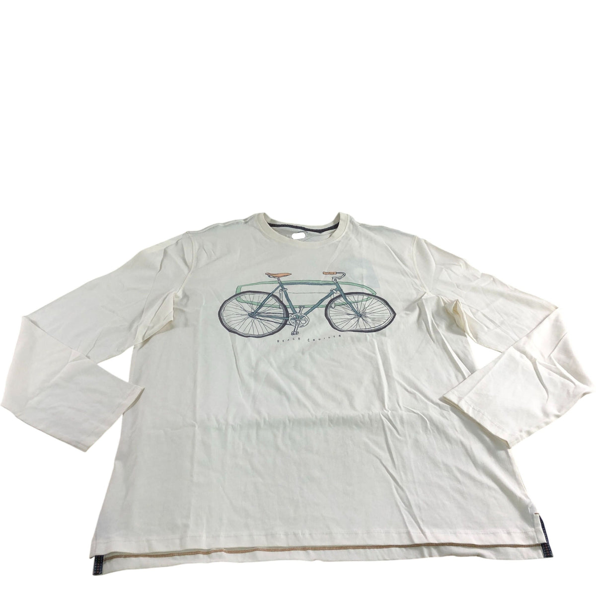 Beach Cruiser Graphic Tee XXL Long Sleeve Natural Cotton Top