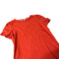 Short Sleeve Top Women's Red Cotton Ruffle Detail Casual Wear UK10