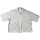 River Island Casual Short Sleeve Shirt Size S Men Beige Patterned Mesh Top