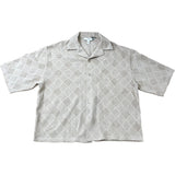 River Island Casual Short Sleeve Shirt Size S Men Beige Patterned Mesh Top
