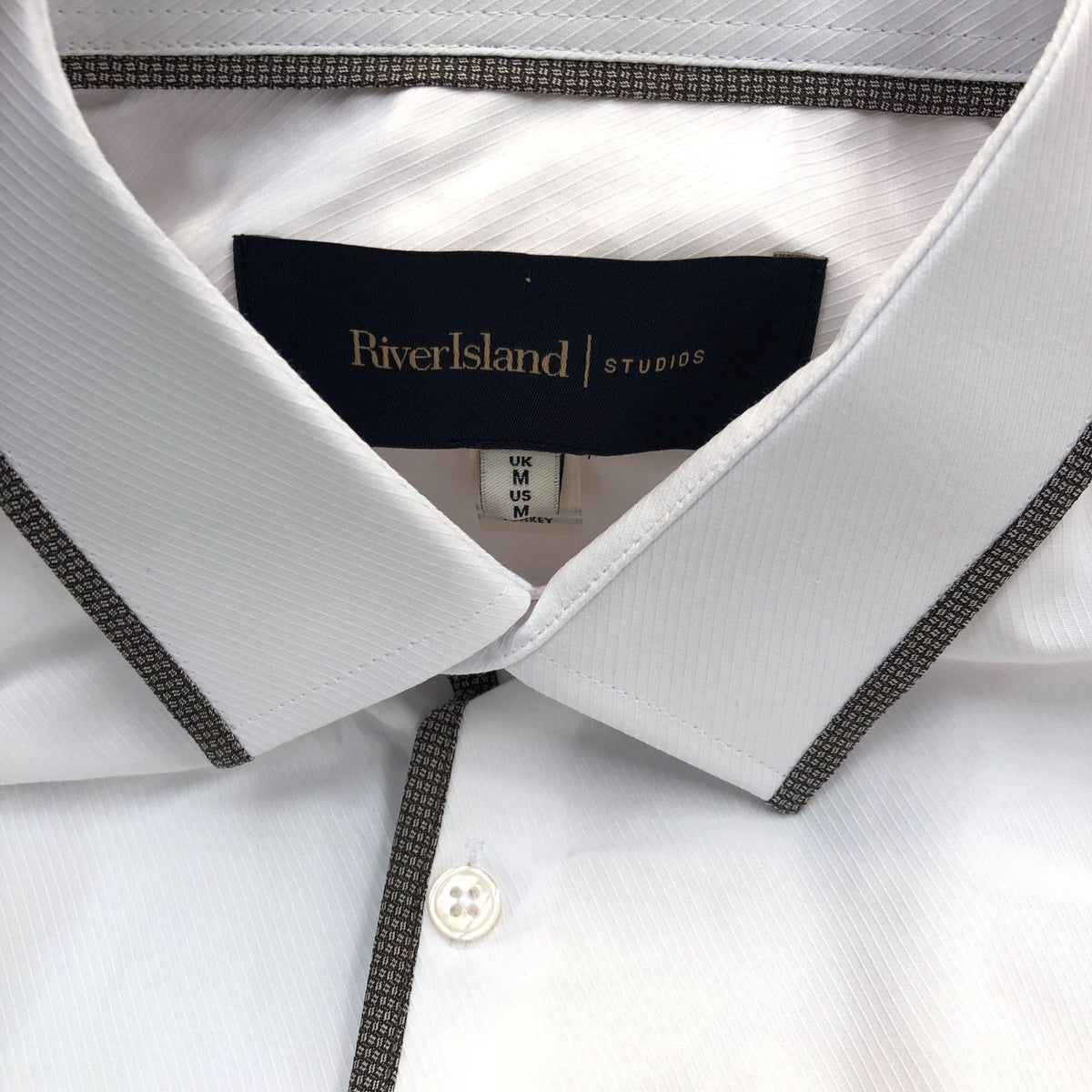 River Island Formal Shirt White With Contrast Trim