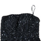 Jarlo Clement Sequined Strapless Dress Women's Black Evening Gown Size 8