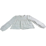 Branded Women's White Ruffled Sleeve Lace Blouse Size 12 Cotton Lace Detail Top