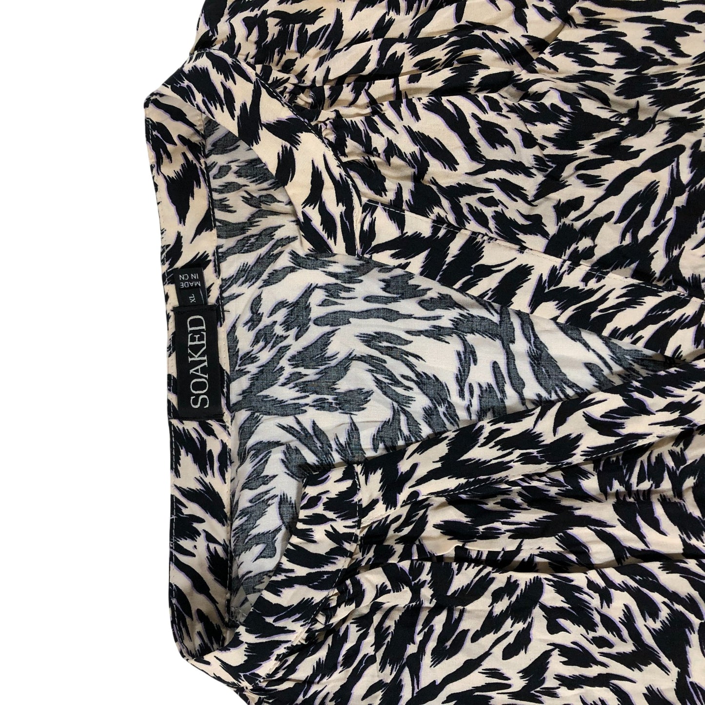 Soaked In Luxury  SLarowe Dress SS Women's Beige Black XL