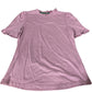 Boden Puff Sleeve T-Shirt Women's Ruffle Trim Lilac Cotton Blend UK10