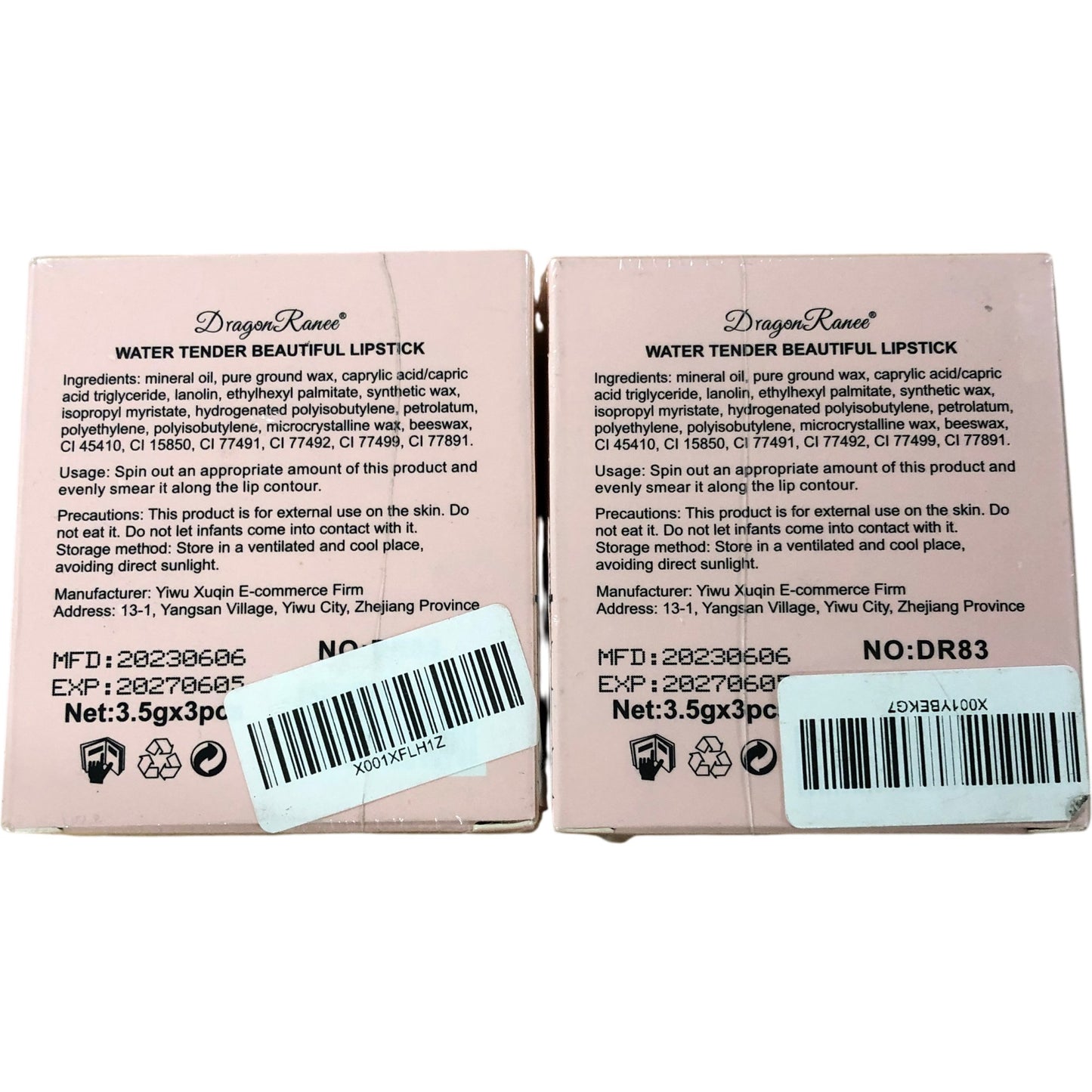 DragonRanee Sexy Colorful Water Tender Beautiful Lipstick 6 Pack