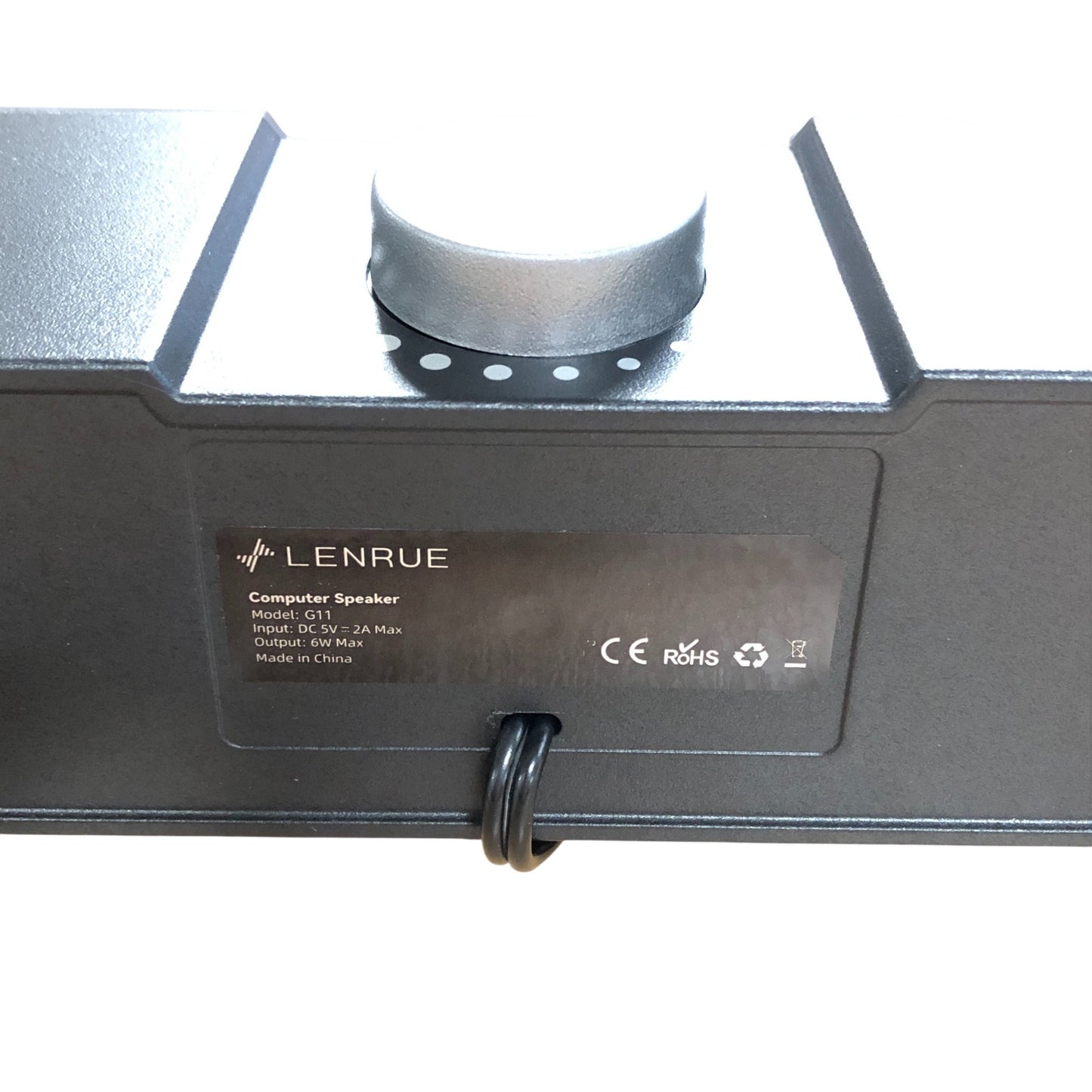 LENRUE G11 Computer Speaker USB AUX Volume Control RGB Lights Black