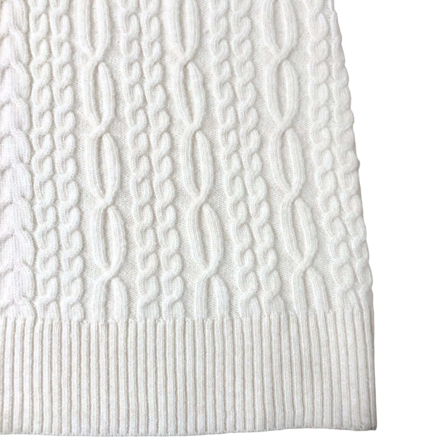 Women's Wool Blend Cream Cable Knit Sweater Dress Size L