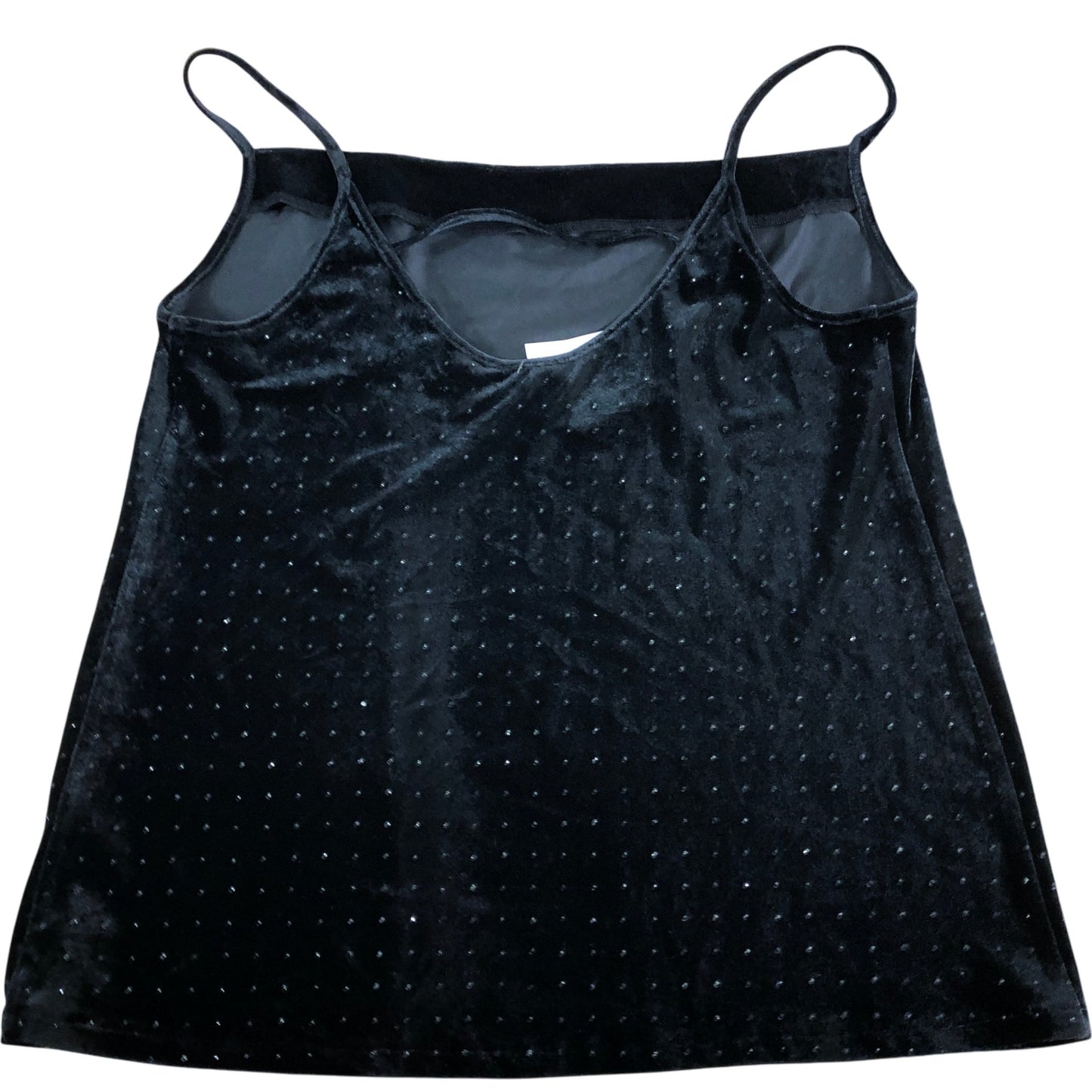 Velvet Camisole Top UK12 Women's Sparkle Sleeveless Black Classic
