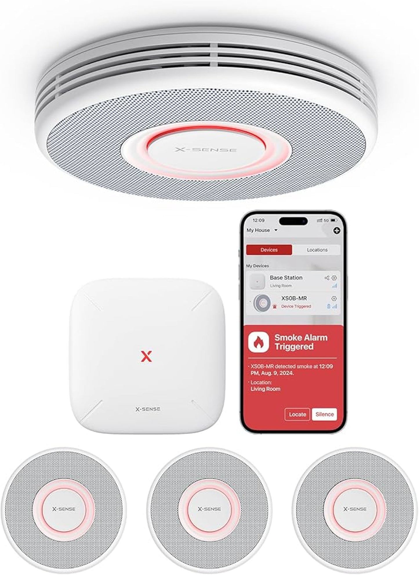 X-SENSE Link Pro Smoke Alarm with Base Station Model XSOD-MR31 Safety Detection