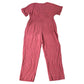Women's Jumpsuit Size 12 Red Polka Dot Style V Neck Short Sleeve