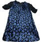 Cleo Blue Velvet Mix Dress UK10 Women's Floral Pattern V Neck