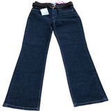 Denim Specialist Flared Jeans UK10 Women's Dark Wash Stretch Cotton