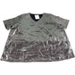 Top Size 18 Women's V Neck Short Sleeve Metallic Silver