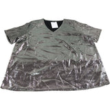 Top Size 18 Women's V Neck Short Sleeve Metallic Silver