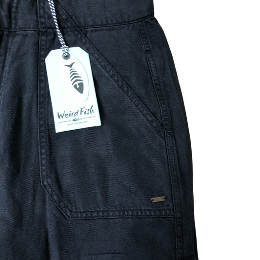 Weird Fish Farida Wide Leg Trousers Size 12 Women's Navy