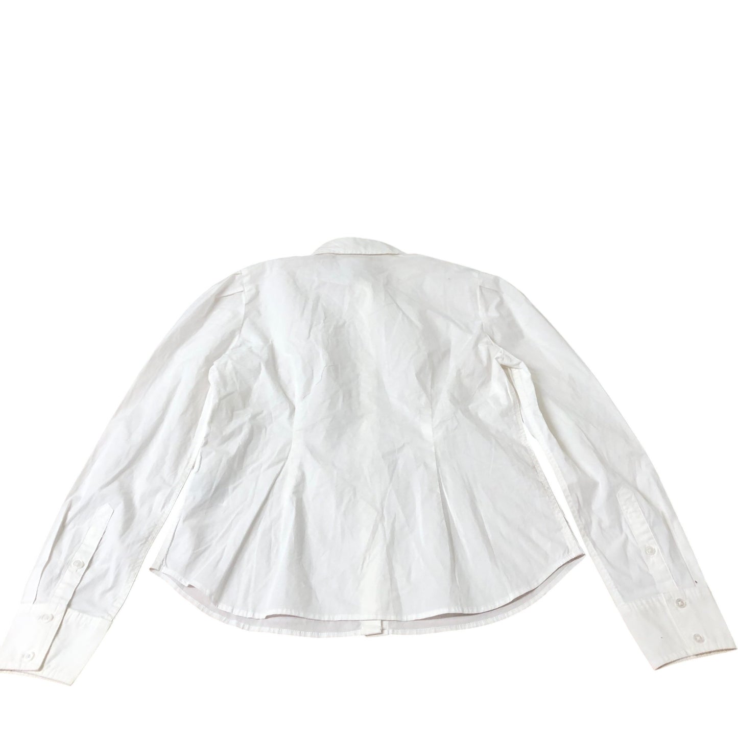 Classic White Button Up Shirt Women's Cotton Long Sleeve UK10