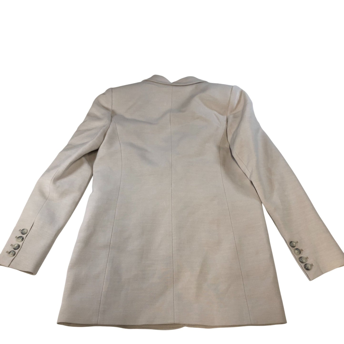 Women’s Beige Double Breasted Blazer Slim Fit Cotton Mix UK8
