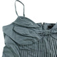 River Island UK12 Women's Light Blue Pleated Spaghetti Strap Tank Top