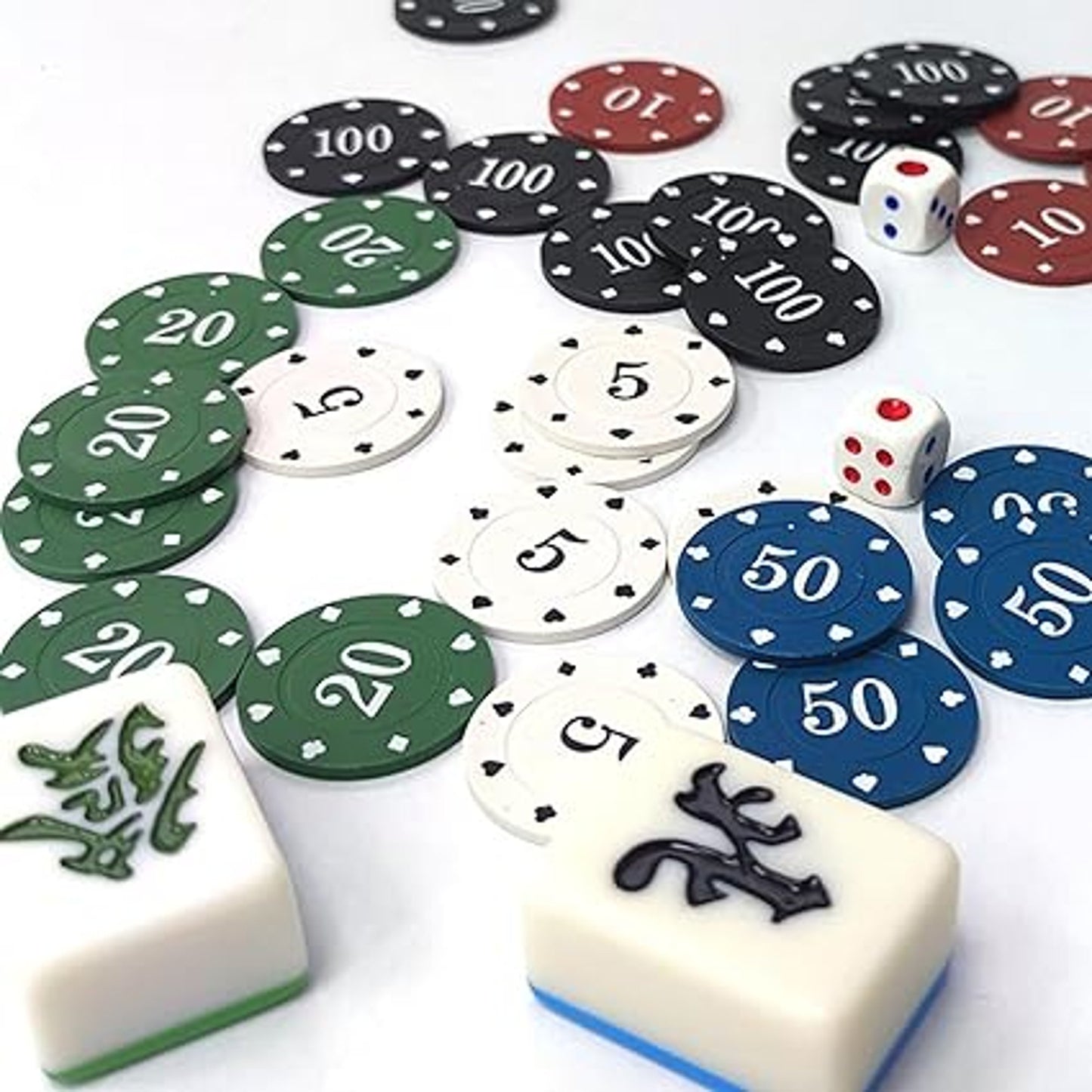 AGD Lights Poker Chip Set 100Pcs Premium Quality Gaming Chips Bundle