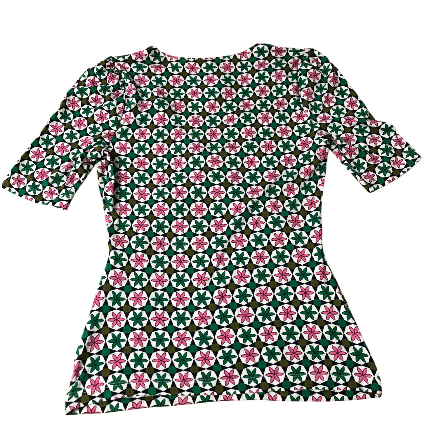Floral Printed Blouse Women's Short Sleeve V Neck UK8