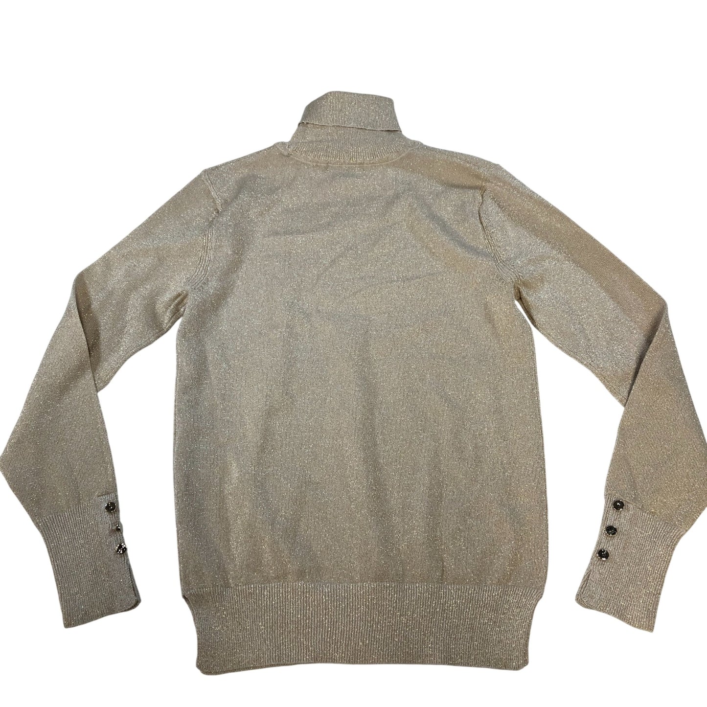 River Island Petite Turtleneck Sweater UK6 Women's Metallic Knit Jumper Beige