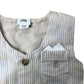 River Island Toddler Waistcoat 0-3 Months Beige Striped Cotton Button Up