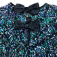 Love & Roses Sequin Dress UK10 Women's Short Sleeve Purple Black Evening Party