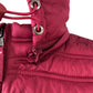 Branded Puffer Jacket Women's Hooded Burgundy Quilted Size 10
