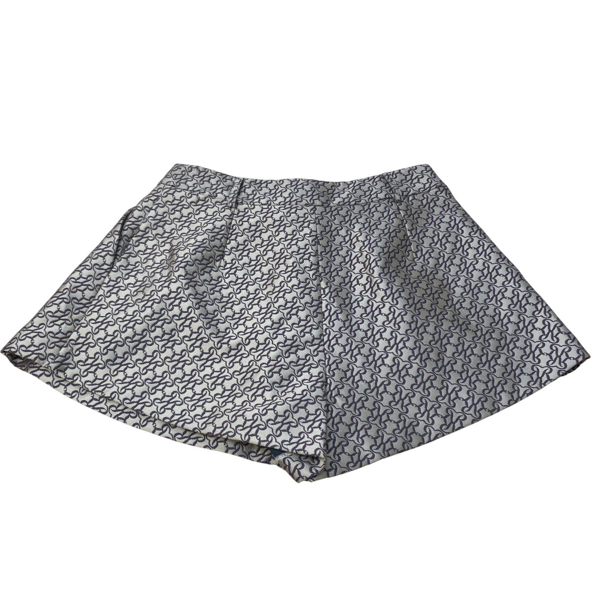 River Island Women's Shorts UK12 Brown Patterned Polyester Viscose