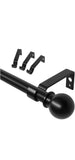 Black Metal Splicing Curtain Rod Adjustable Length 52 Inch