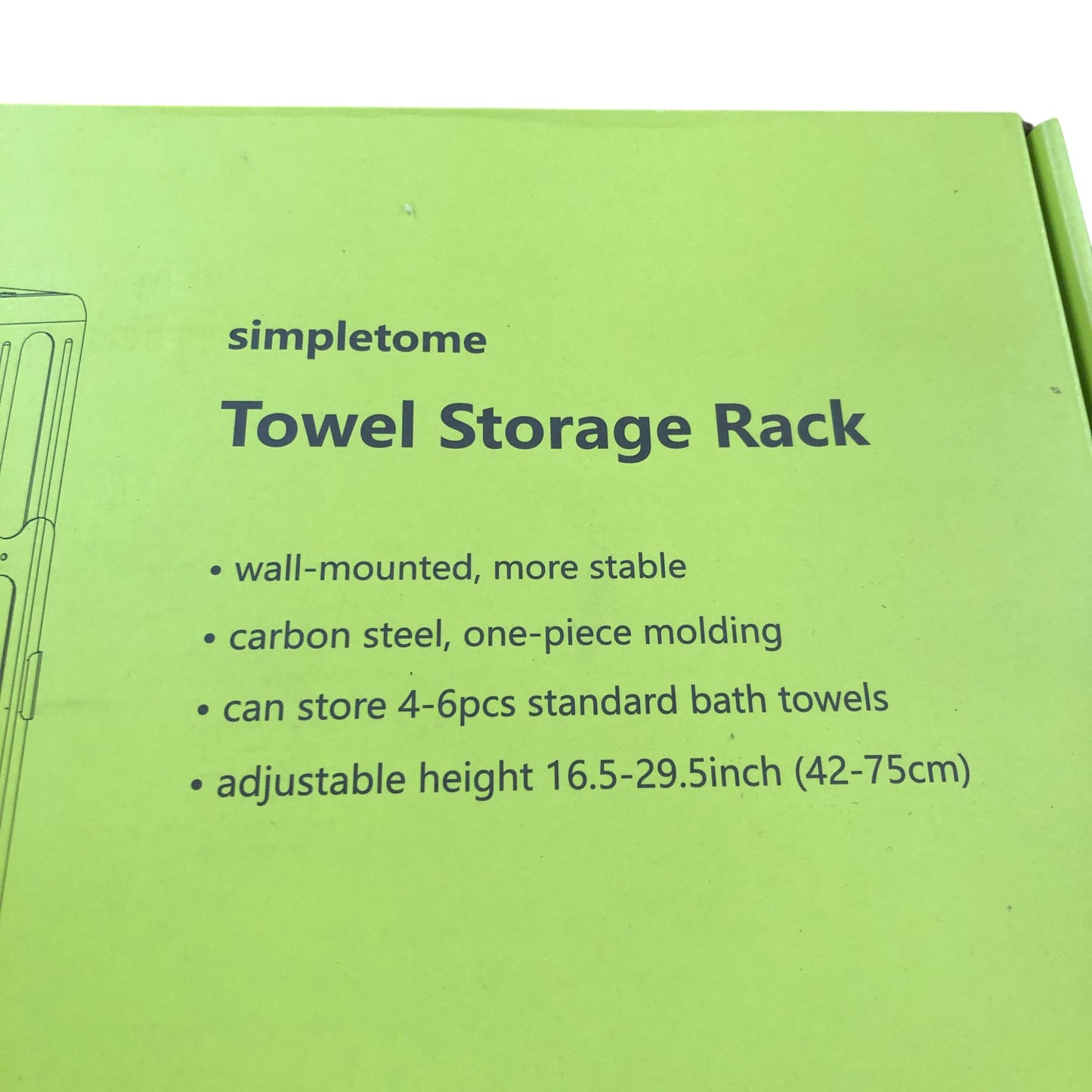 Towel Storage Rack Wall Mounted Adjustable Carbon Steel 4-6 Towels Matte Cream