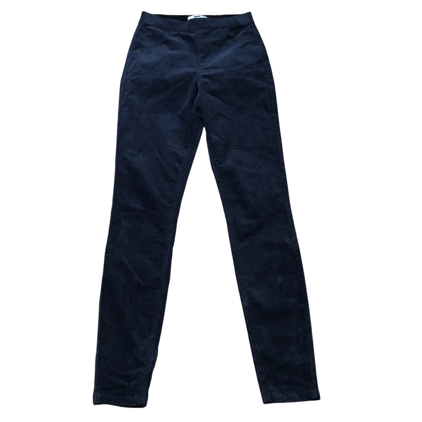 Women's Corduroy Trousers Size 8 Long Navy Blue Stretch Cotton