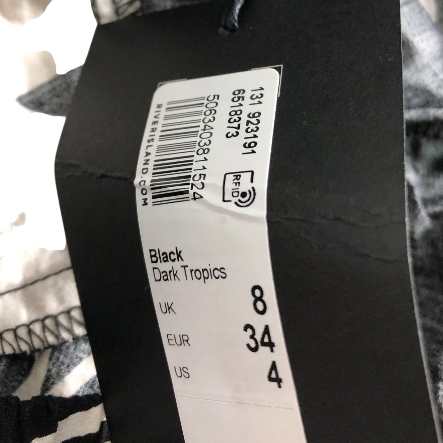 Dark Tropics Leaf Print Maxi Dress UK8 Women's Cotton Black Cream Party