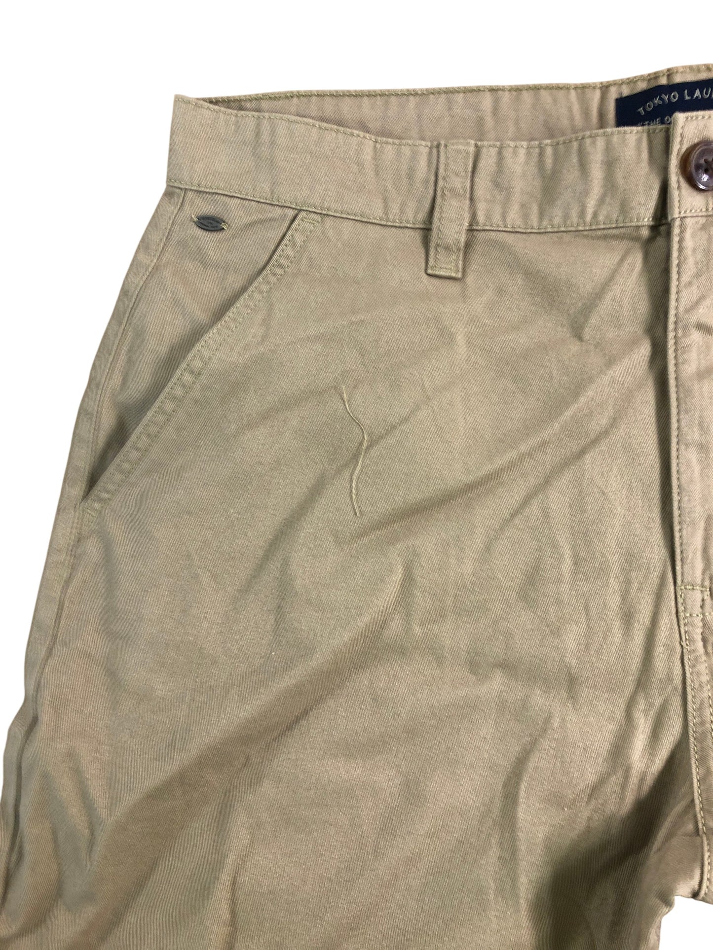 TOKYO LAUNDRY Chino Shorts Large Men's Casual Plain Khaki Cotton Summer