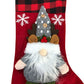 Christmas Stocking Gnome Design Red Plaid 18"