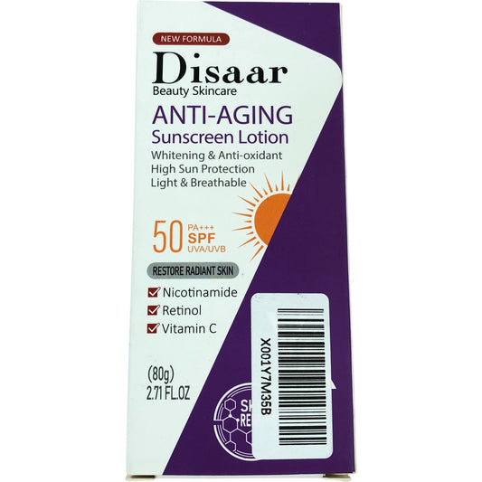 Disaar Anti-Aging Sunscreen Lotion SPF50 PA+++ 80g Skin Protection Lotion