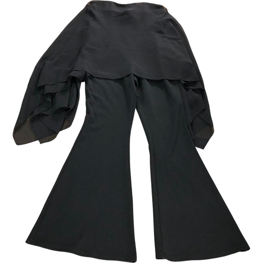River Island Women's Black Flared Jumpsuit Size Small