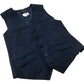 Suit Waistcoat Navy Blue Check Pattern Regular Fit