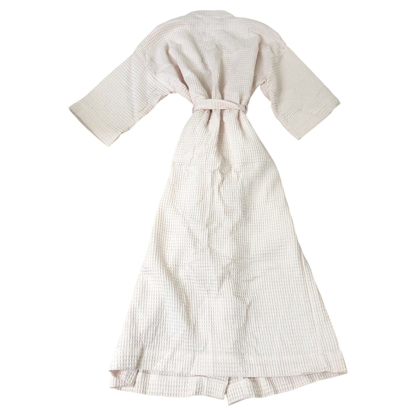 The White Company Women's Pink Waffle Texture Robe Lightweight Cropped Sleeve S